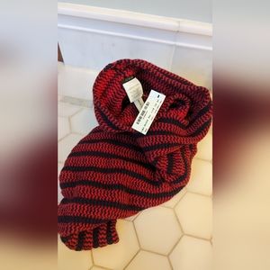 J. Crew Chunky Knit Infinity Scarf  Navy and Red - One Size